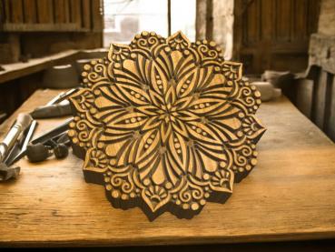 Mandalastempel aus Hartholz